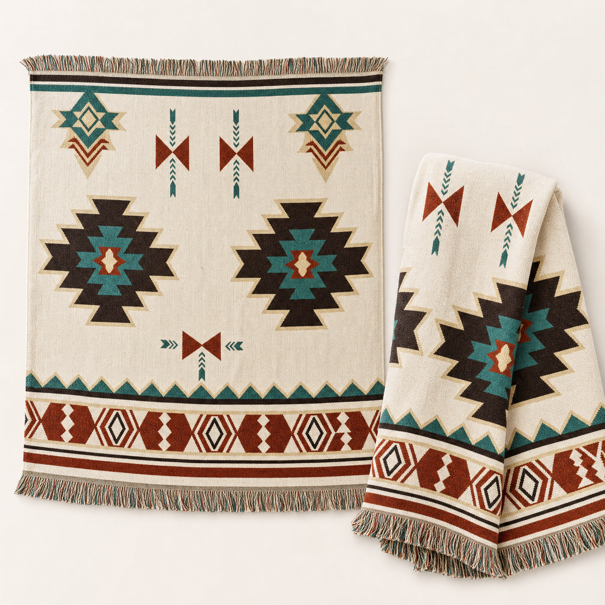 Warp & Willow blanket, warm-tone alternate full view