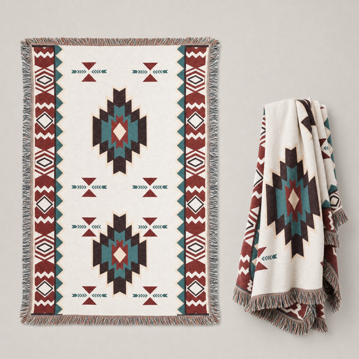 Warp & Willow handwoven Southwestern throw blanket, alternate full view